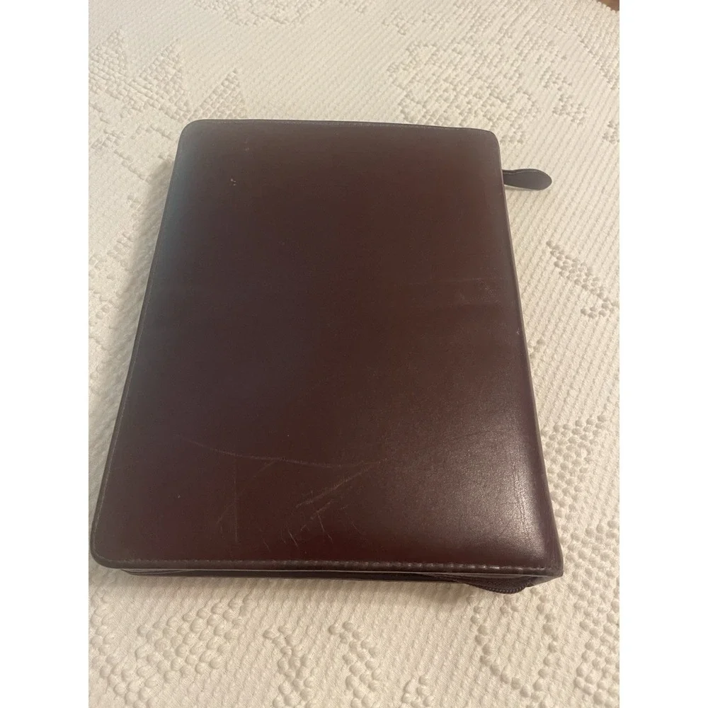 Franklin Leather 7 Ring Zipper Burgundy